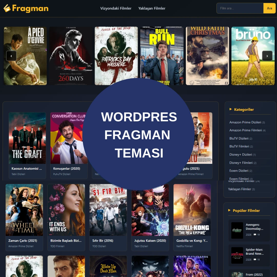 Dizi & Film Fragman WordPress Teması